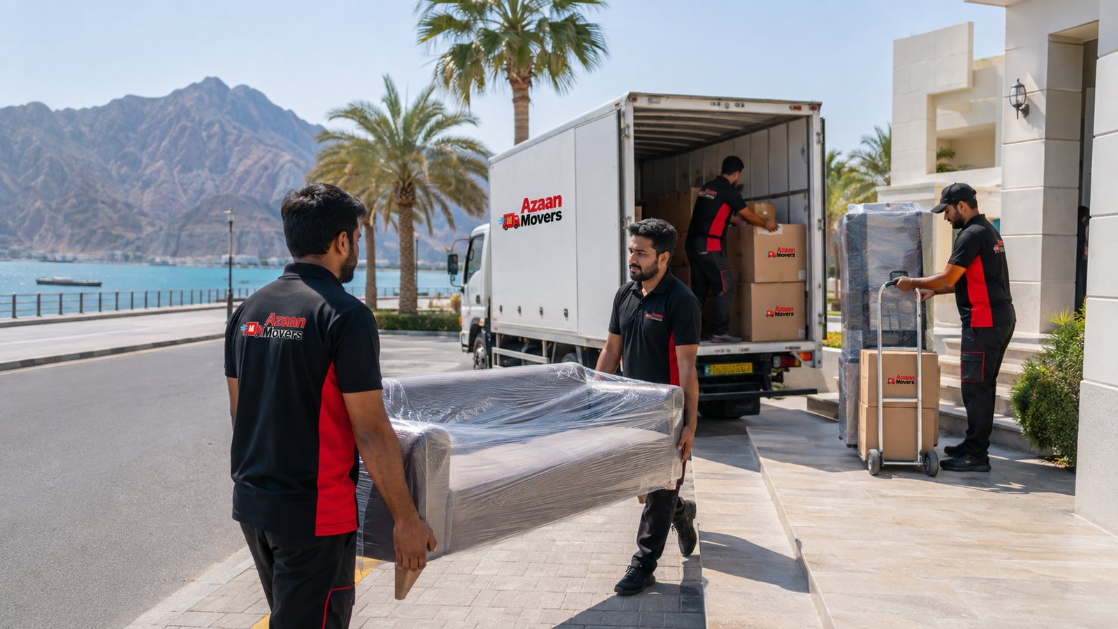 Movers in Fujairah Corniche - Workers Moving Furniture